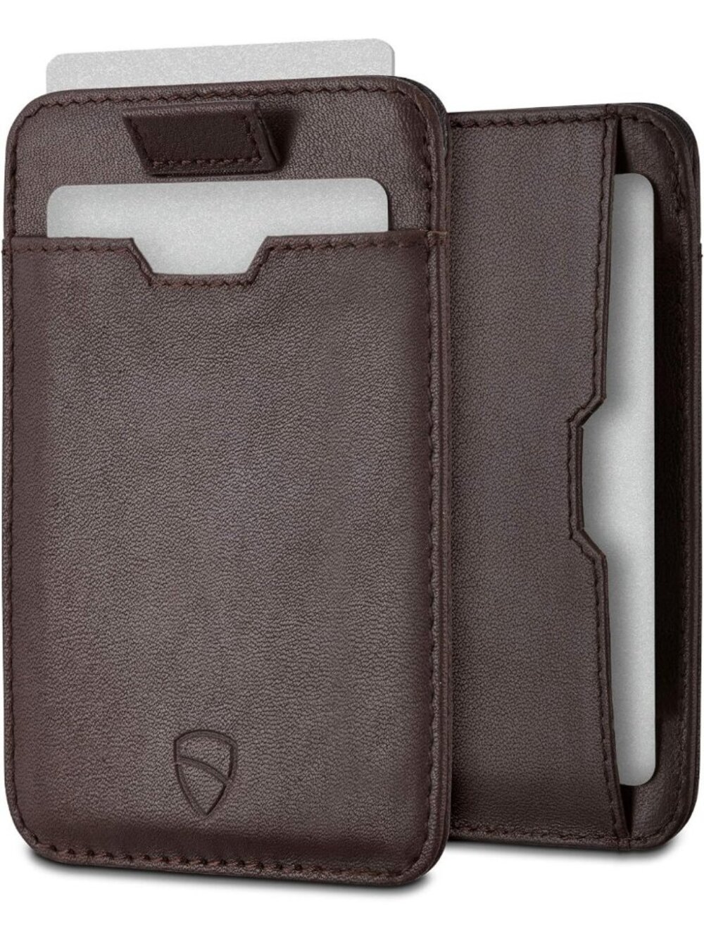 Slim Leather Card Wallet for Men, RFID Protection, Stylish Brown Design